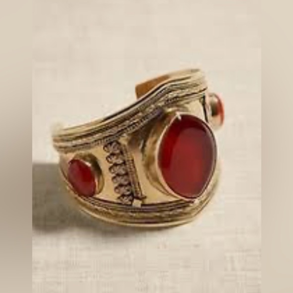 New banana republic alexandria red onyx cuff bracelet by aureus and argent